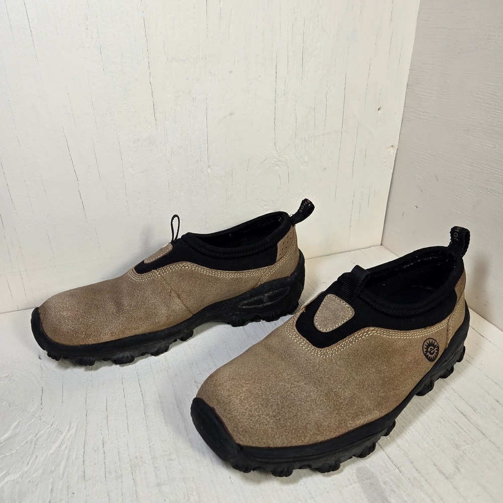 Earth Shoe Mountain Loafer Tan Suede Slip On Hiking Shoes Men's Size 10 XF082600